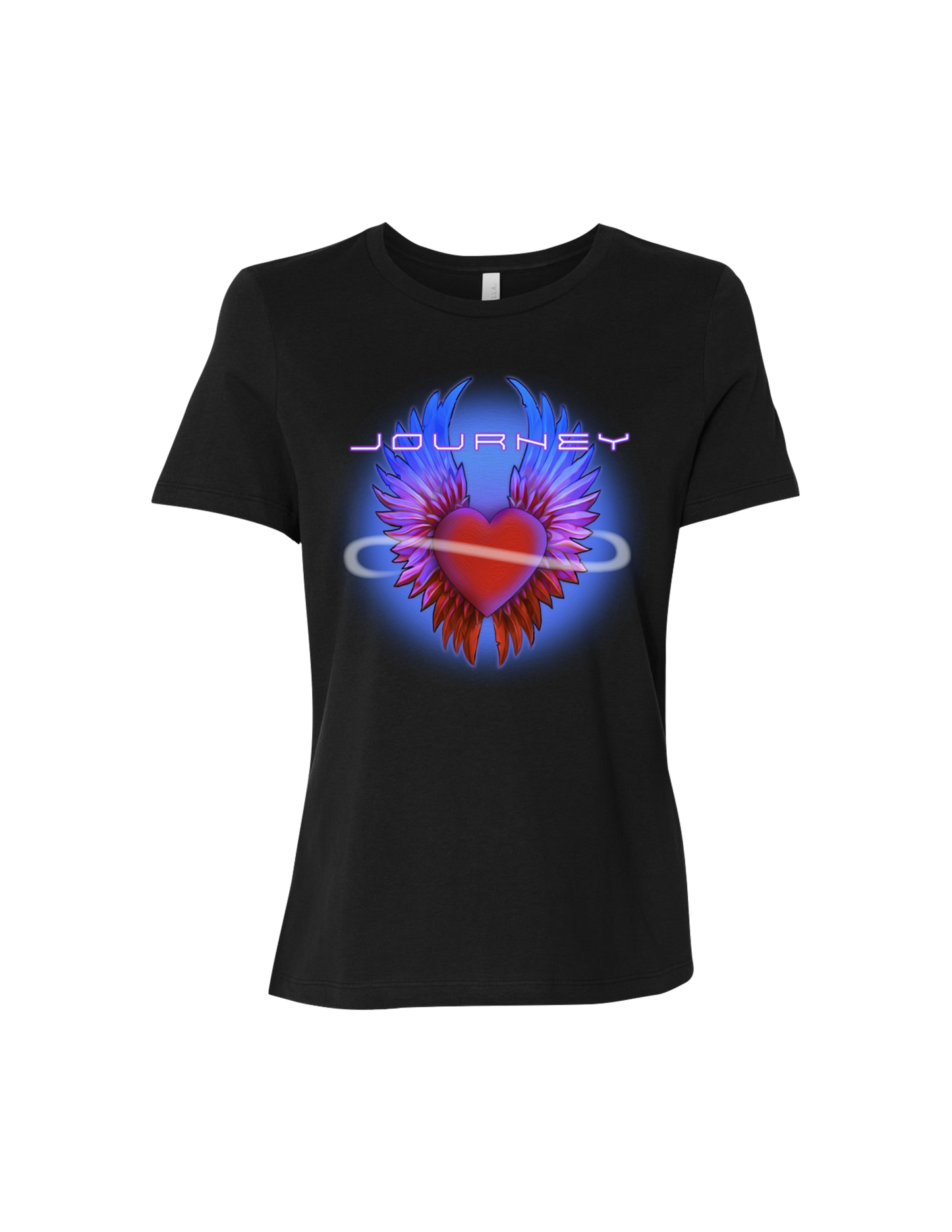 Black Heart Infinity Wings Ladies Tee - Journey Music